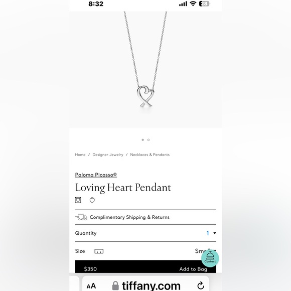 Authentic sterling silver Tiffany’s Paloma Picasso heart necklace! - Picture 3 of 3